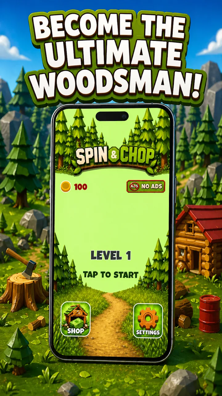 Spin & Chop: Wood Cutting screenshot 1