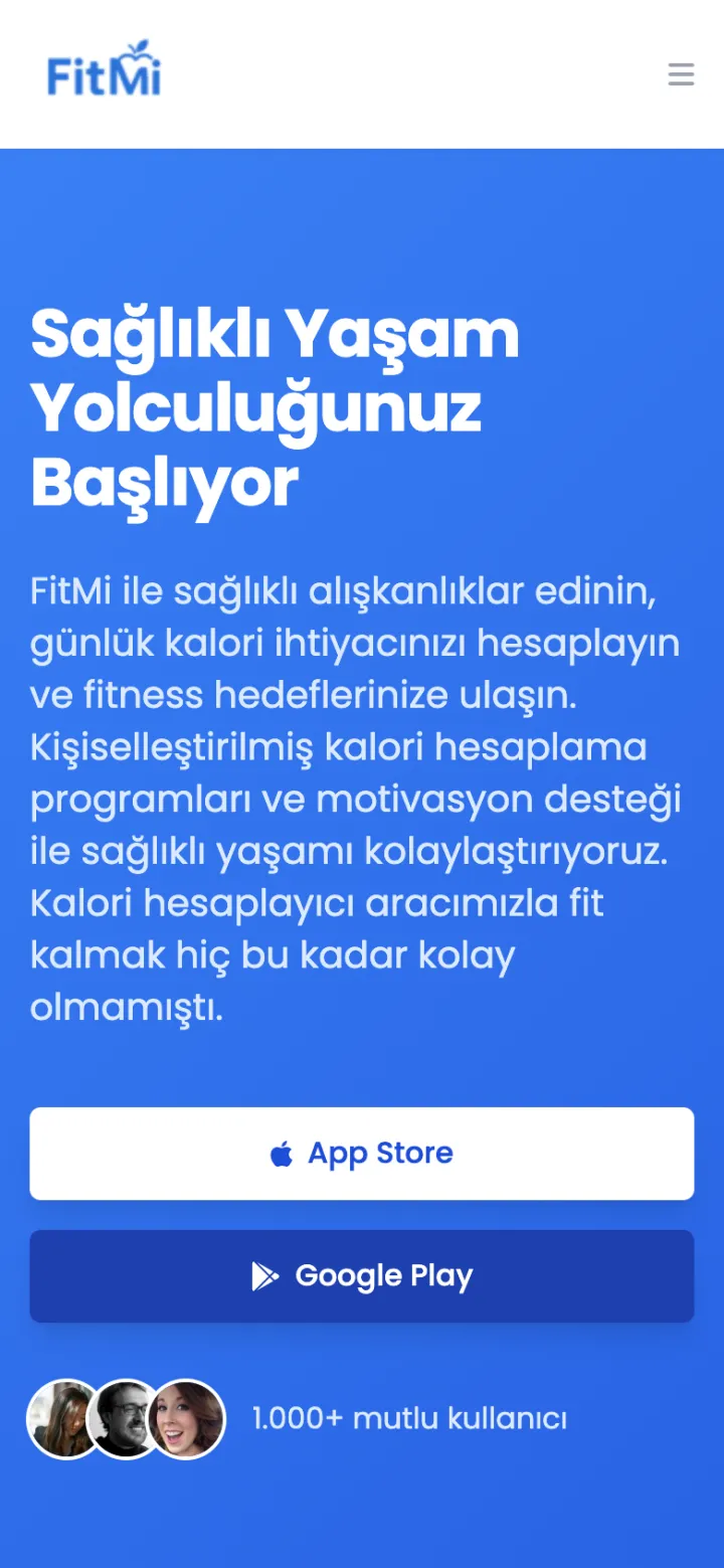 FitMi - Health Diary website on mobile